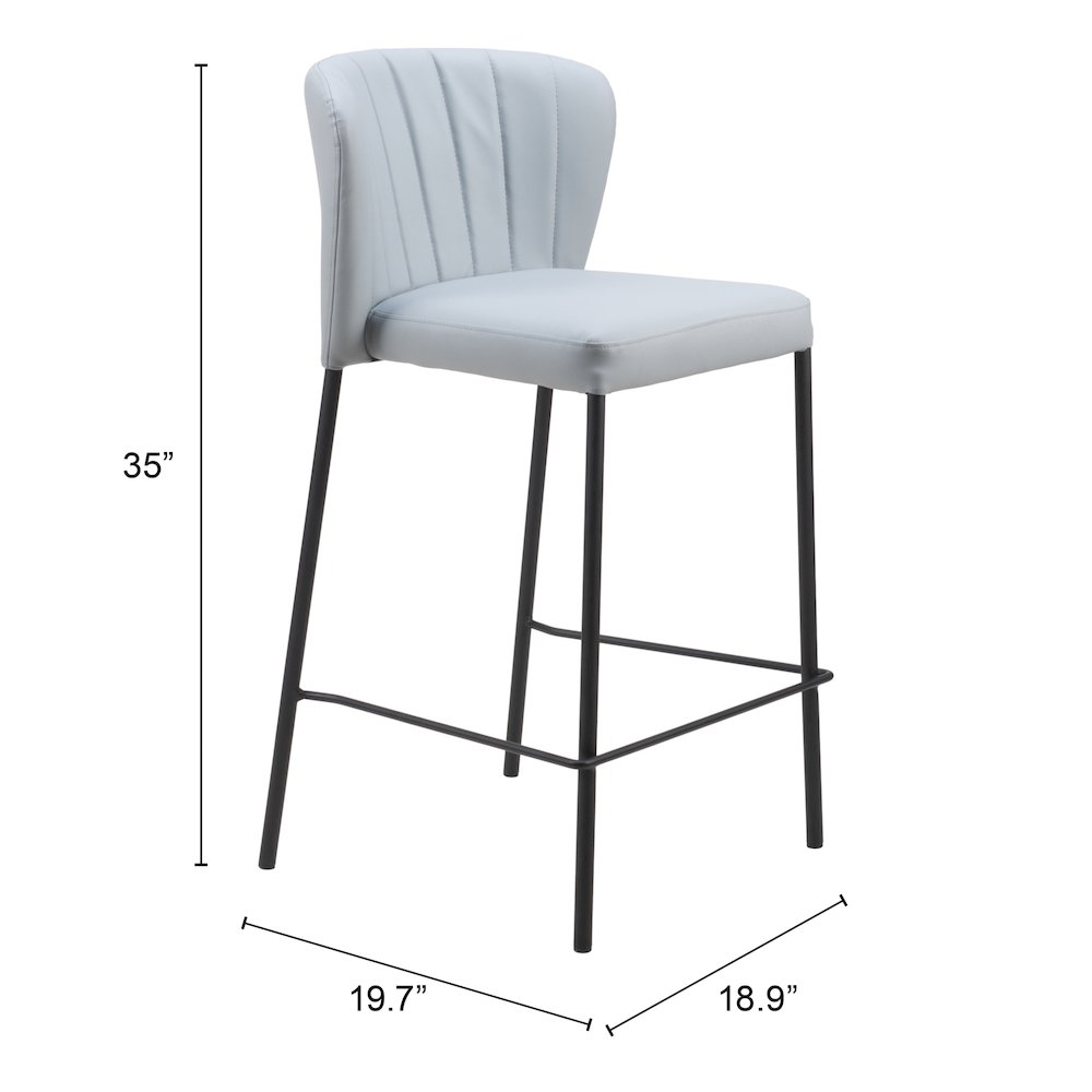 Linz Counter Stool (Set of 2) Gray. Picture 7