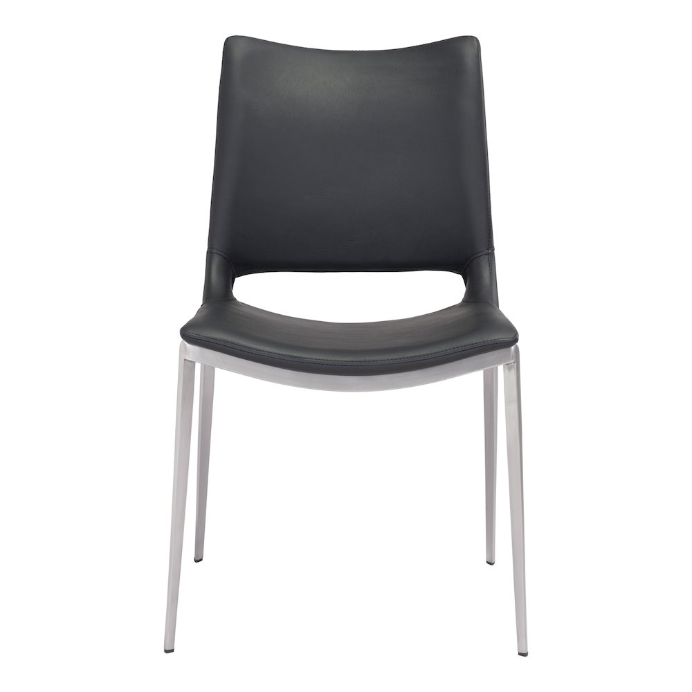 Ace Dining Chair (Set of 2) Black & Silver. Picture 3