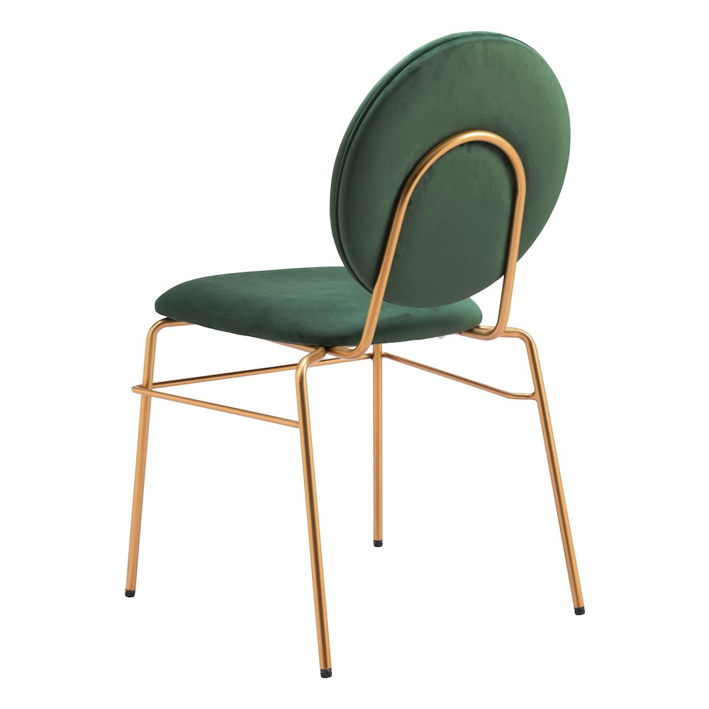 Odessa Dining Chair (Set of 2) Green & Gold. Picture 5