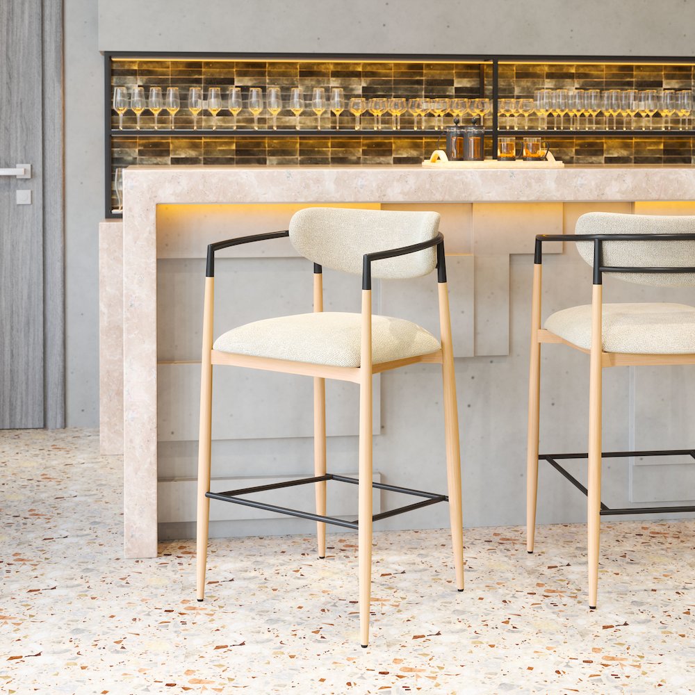 Equinox Barstool Oyster Gray & Natural. Picture 8