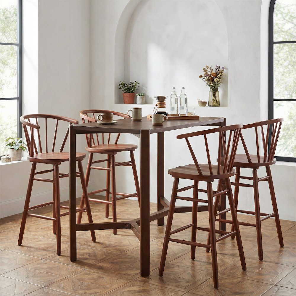 Stenger Barstool (Set of 2) Walnut. Picture 8