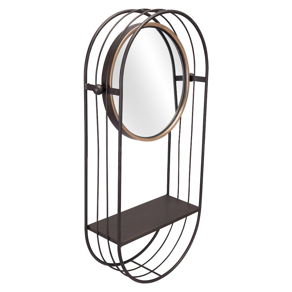 Saroni Mirror Shelf Antique Gray. Picture 1