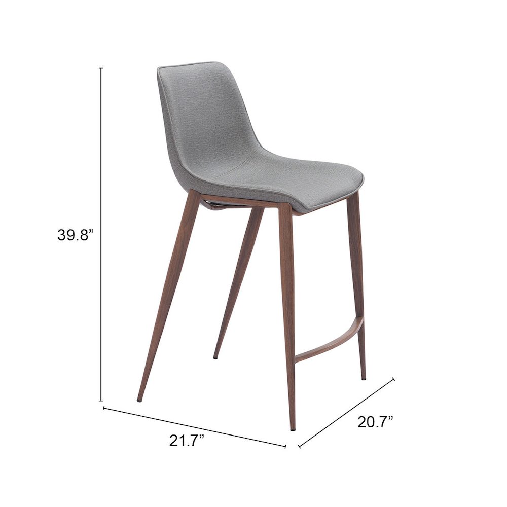 Magnus Counter Stool (Set of 2) Slate Gray & Walnut. Picture 7