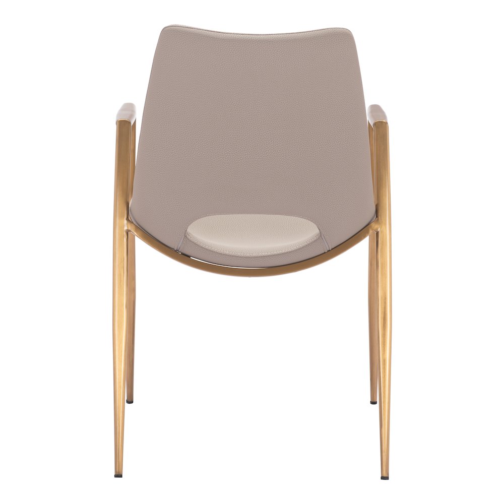 Desi Dining Chair (Set of 2) Beige & Gold. Picture 9