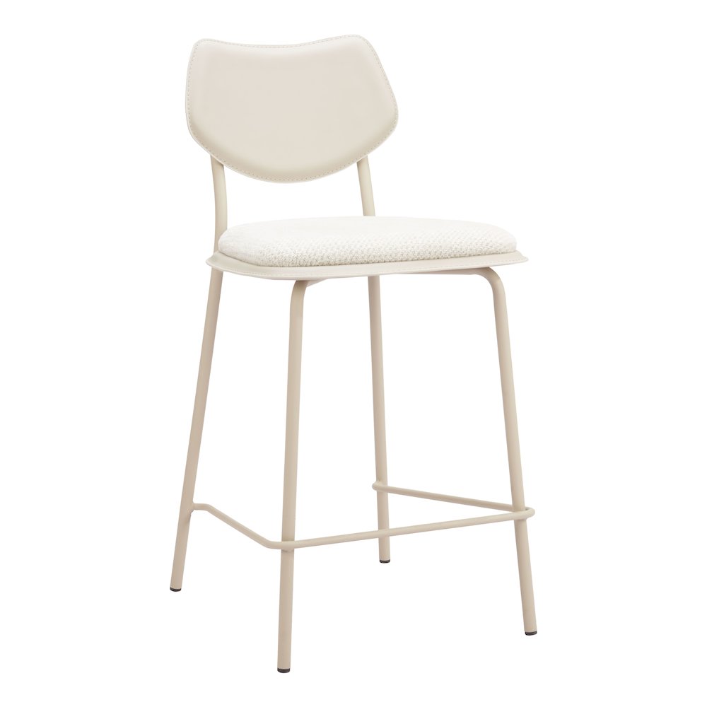 Zeal Counter Stool (Set of 4) Light Gray & Beige. Picture 8