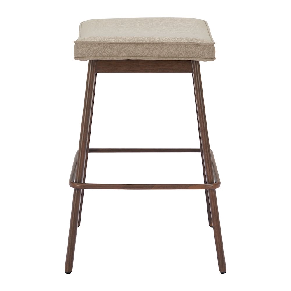 Divat Counter Stool (Set of 2) Beige & Walnut. Picture 2