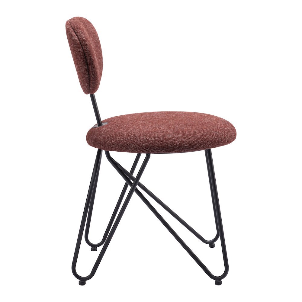 Novi Dining Chair (Set of 2) Maroon Brown. Picture 2