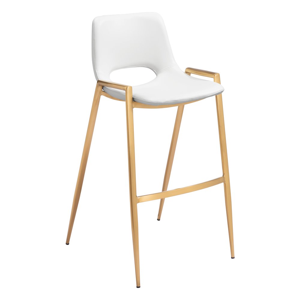 Desi Barstool (Set of 2) White & Gold. Picture 1