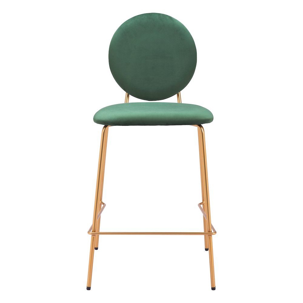 Odessa Counter Stool (Set of 2) Green & Gold. Picture 3