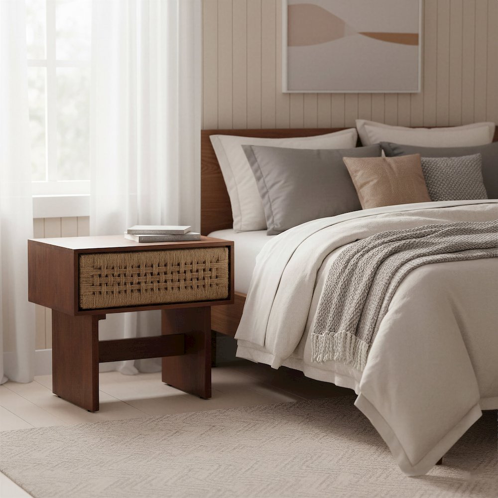 Amaria Nightstand Natural & Walnut. Picture 2