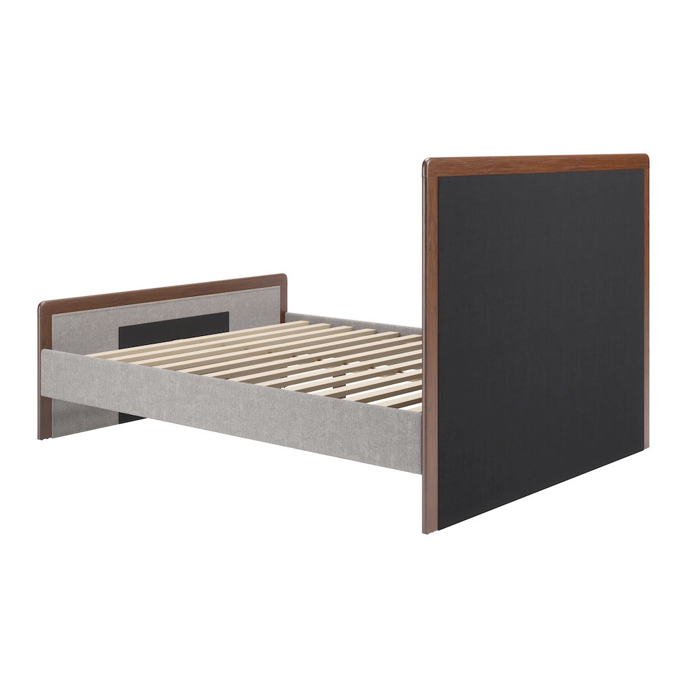 Somune Queen Bed Gray & Walnut. Picture 8
