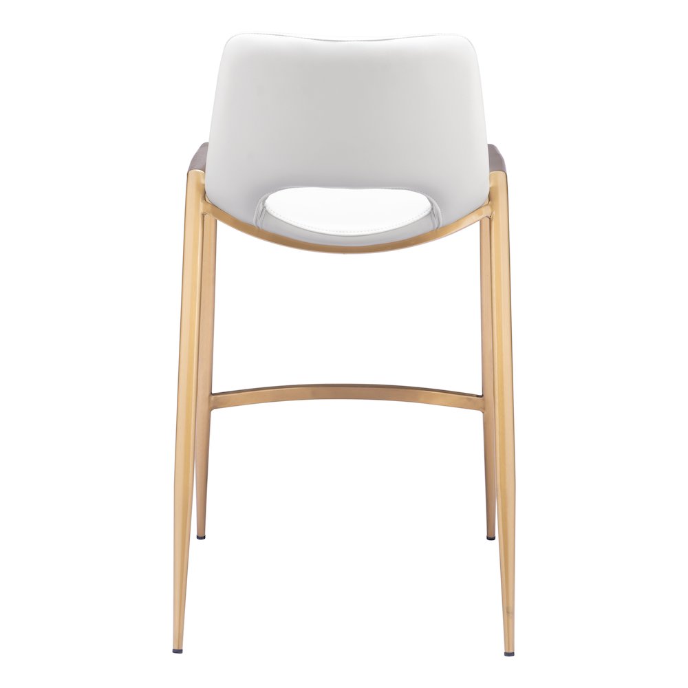 Desi Counter Stool (Set of 2) White & Gold. Picture 4