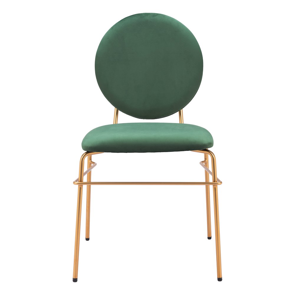 Odessa Dining Chair (Set of 2) Green & Gold. Picture 3