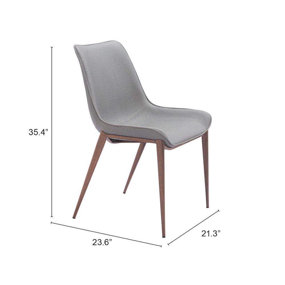 Magnus Dining Chair (Set of 2) Slate Gray & Walnut. Picture 7