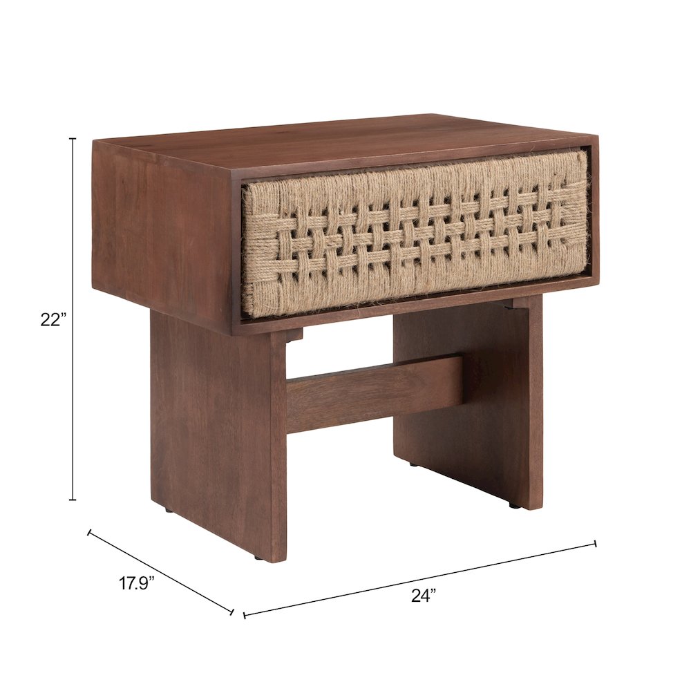 Amaria Nightstand Natural & Walnut. Picture 13