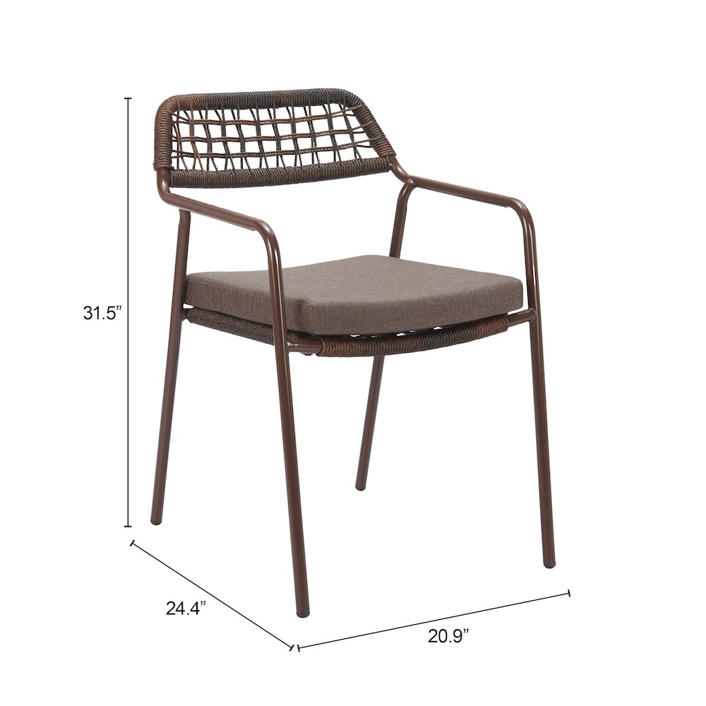 Rio Dining Chair (Set of 2) Brown. Picture 7