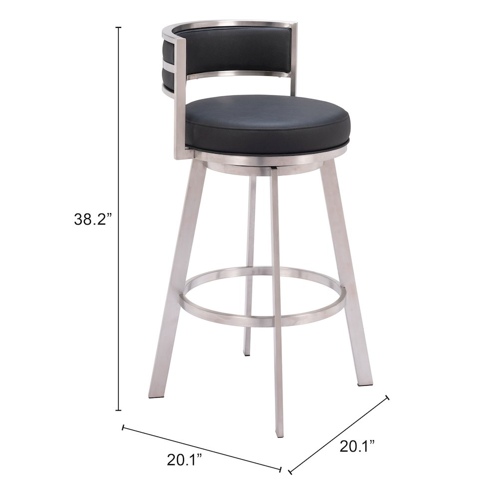 Gimsby Swivel Barstool Black. Picture 7