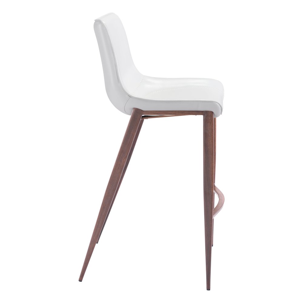 Magnus Barstool (Set of 2) White & Walnut. Picture 2