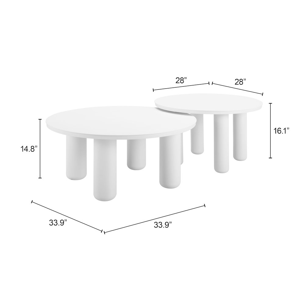 Ola Coffee Table Set (2-Piece) White. Picture 7