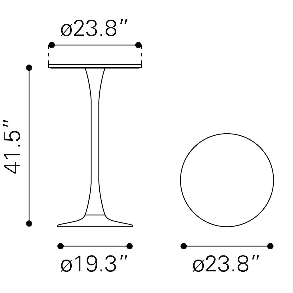Auray Bar Table White. Picture 6