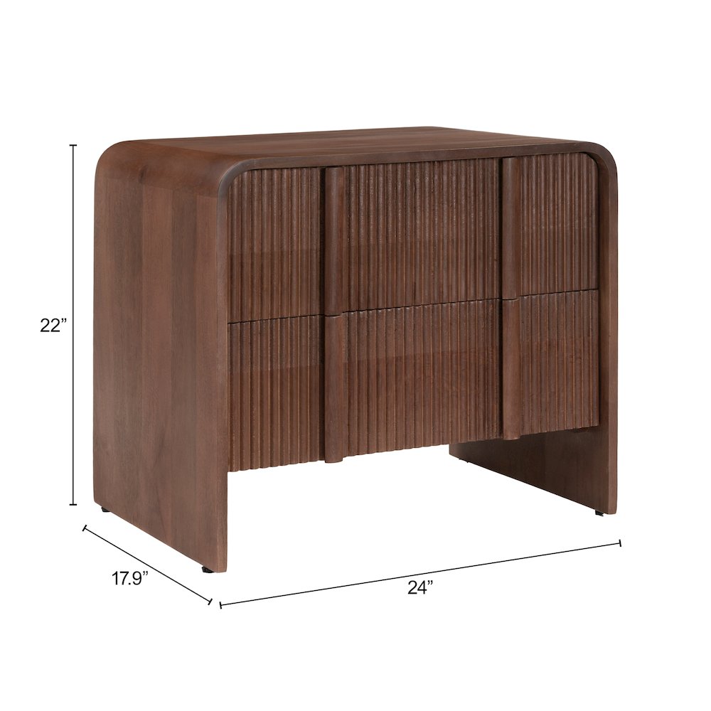 Calipso Nightstand Walnut. Picture 11
