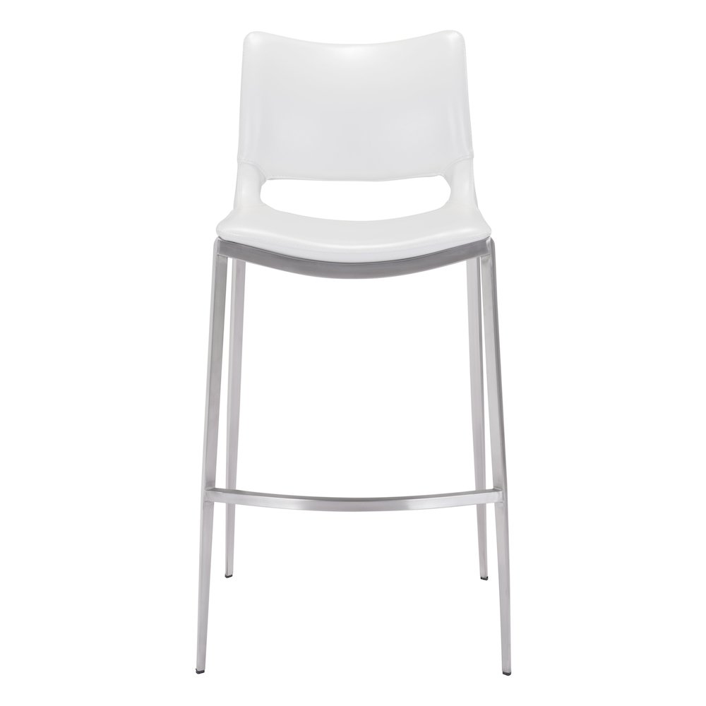 Ace Barstool (Set of 2) White & Silver. Picture 3