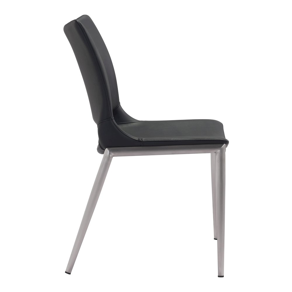 Ace Dining Chair (Set of 2) Black & Silver. Picture 2
