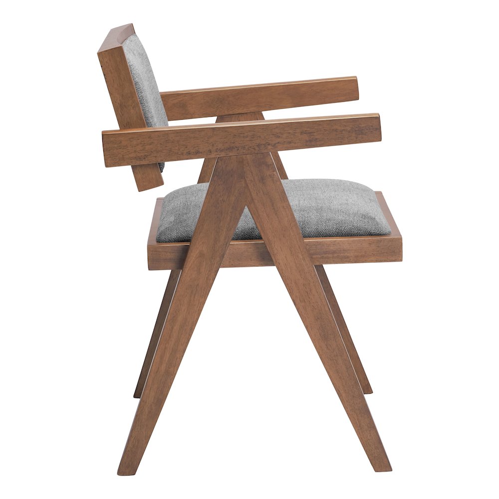 Delhi Dining Chair (Set of 2) Gray & Walnut. Picture 2
