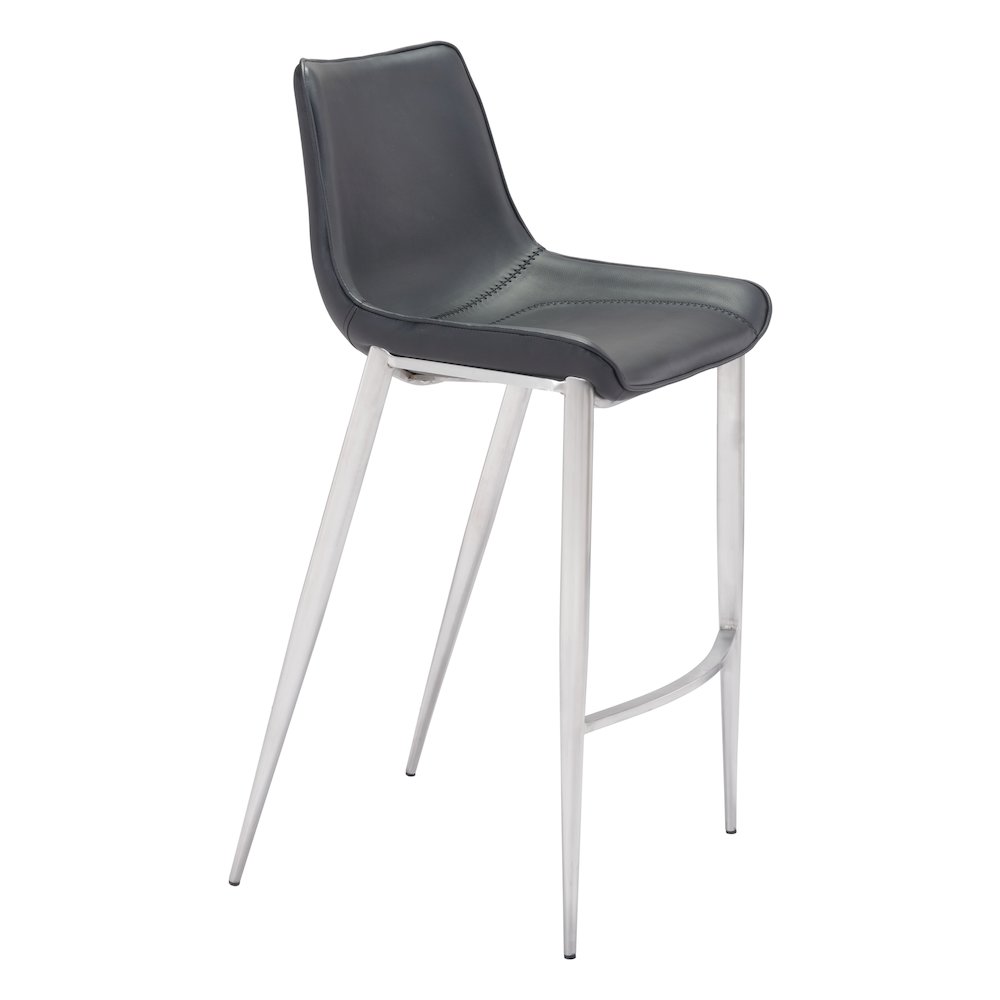 Magnus Barstool (Set of 2) Black & Silver. Picture 1