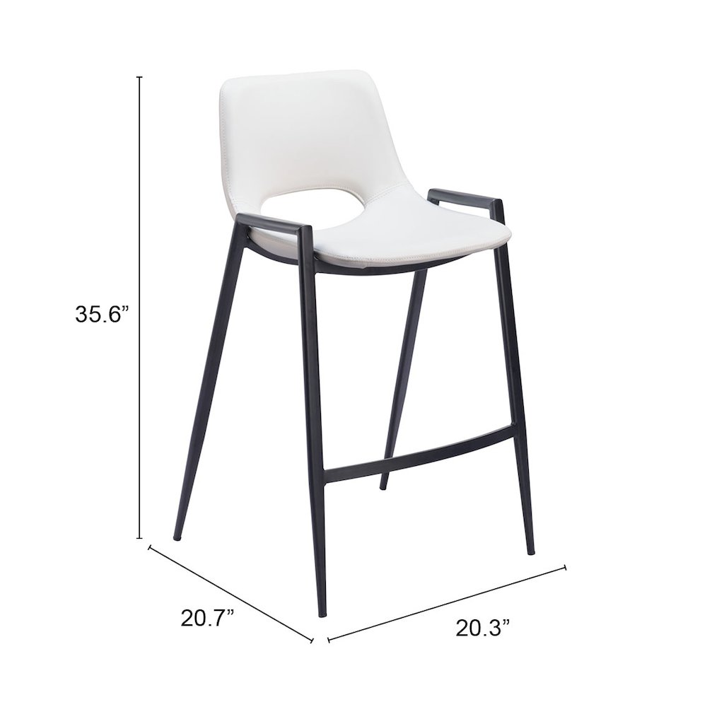 Desi Counter Stool (Set of 2) White. Picture 7