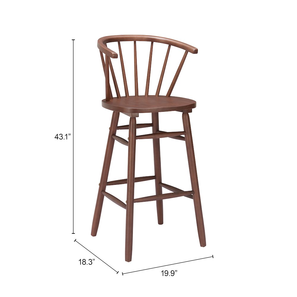 Stenger Barstool (Set of 2) Walnut. Picture 7