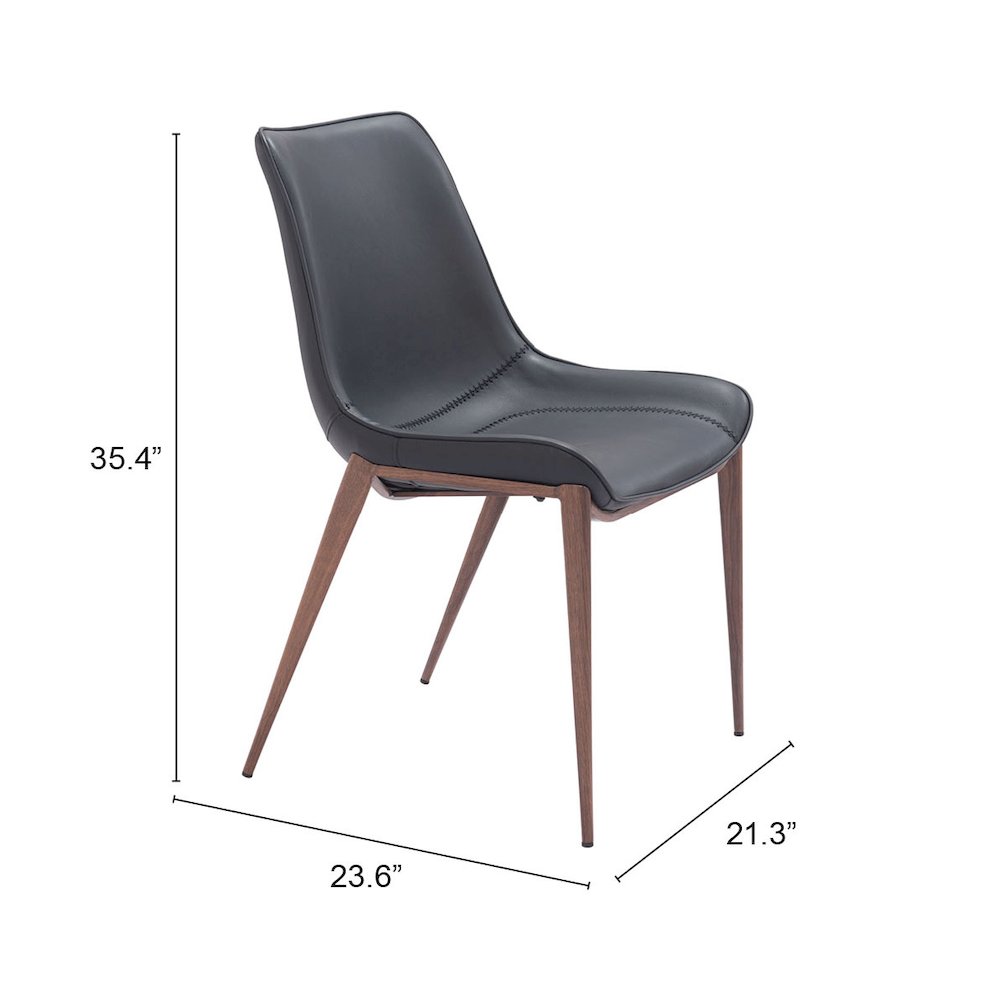 Magnus Dining Chair (Set of 2) Black & Walnut. Picture 7