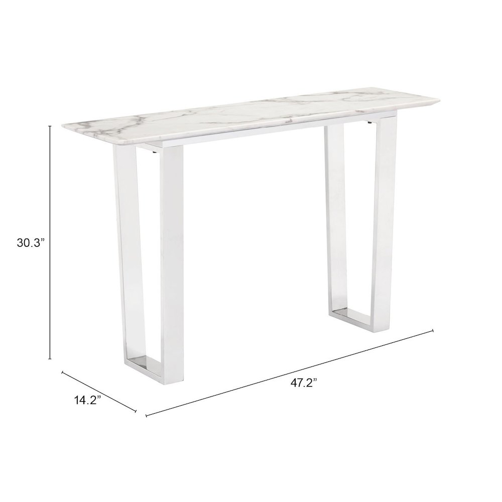 Atlas Console Table White & Silver. Picture 9