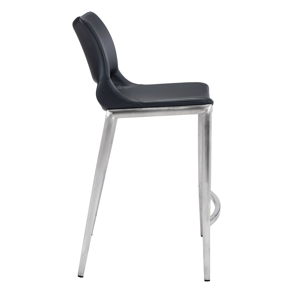 Ace Counter Stool (Set of 2) Black & Silver. Picture 2