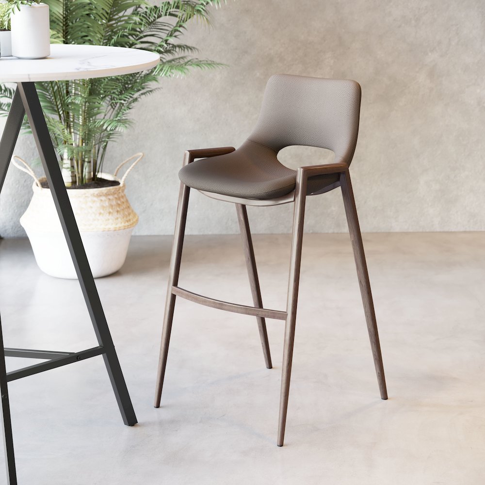 Desi Barstool (Set of 2) Brown & Walnut. Picture 8