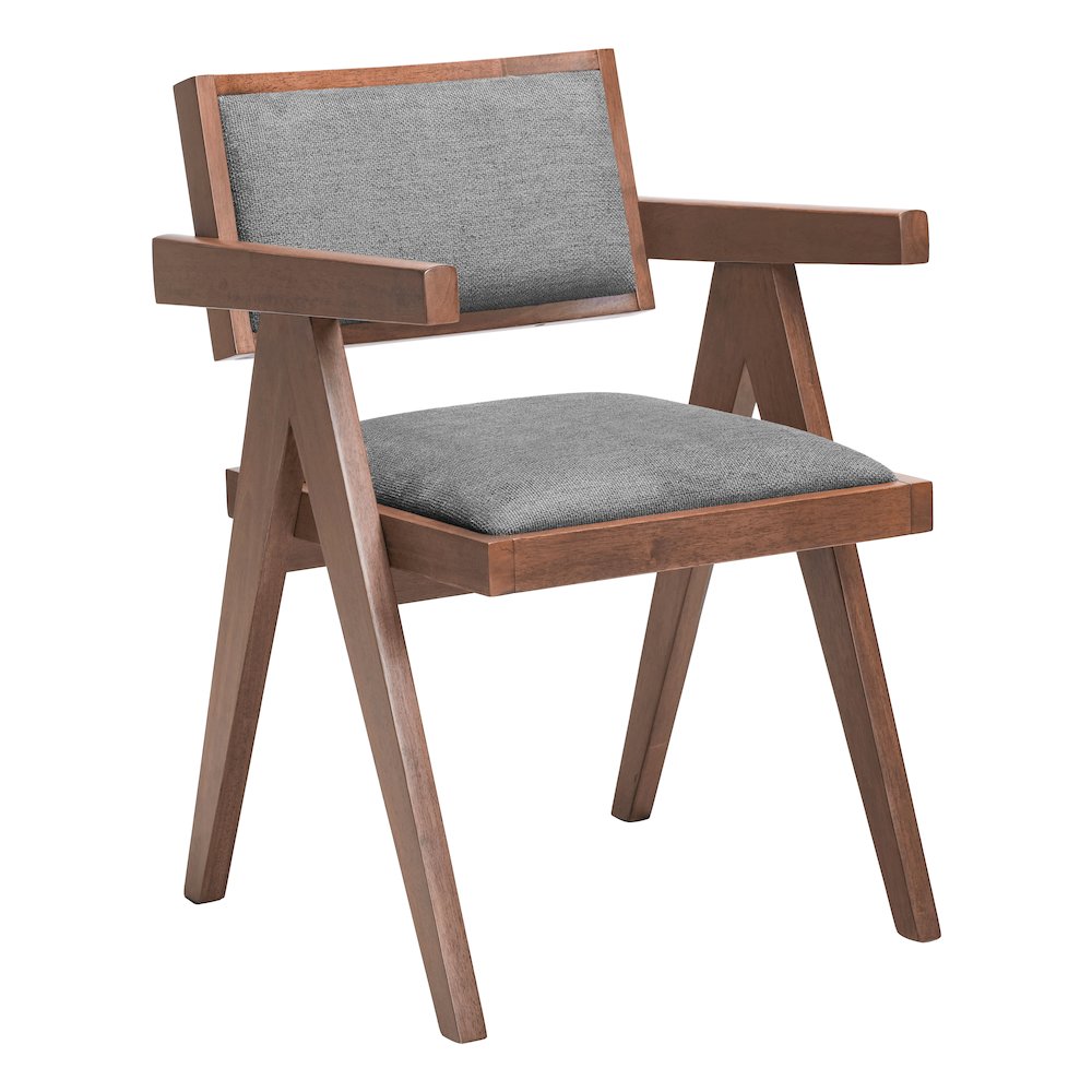 Delhi Dining Chair (Set of 2) Gray & Walnut. Picture 1