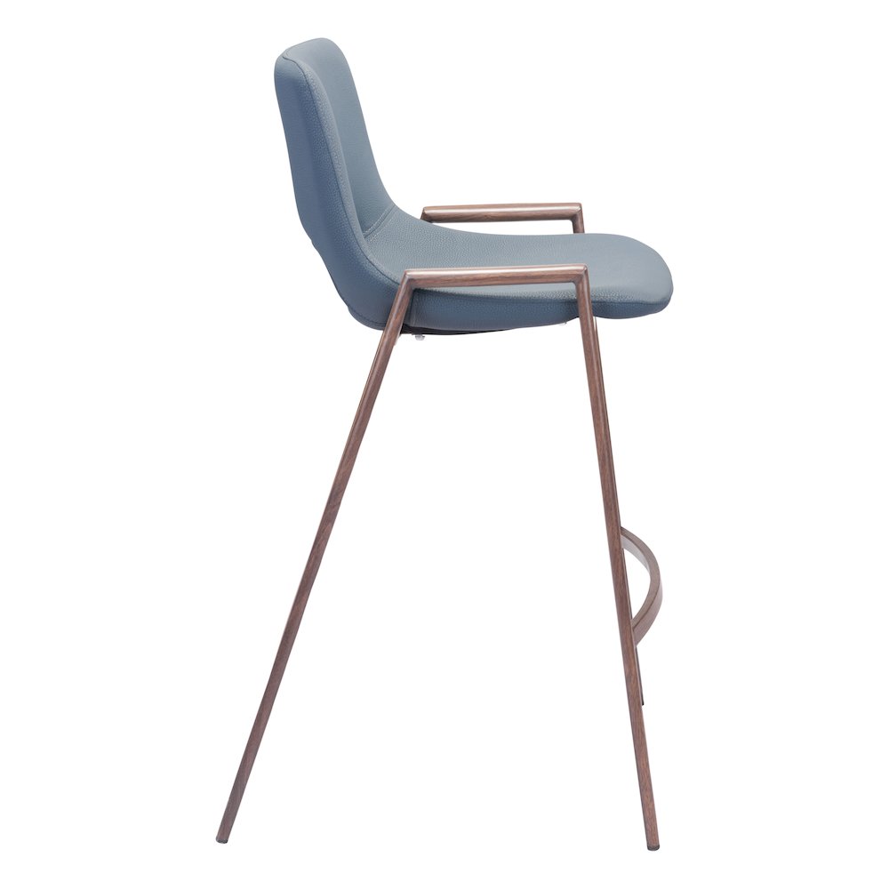 Desi Counter Stool (Set of 2) Azure Gray & Walnut. Picture 2