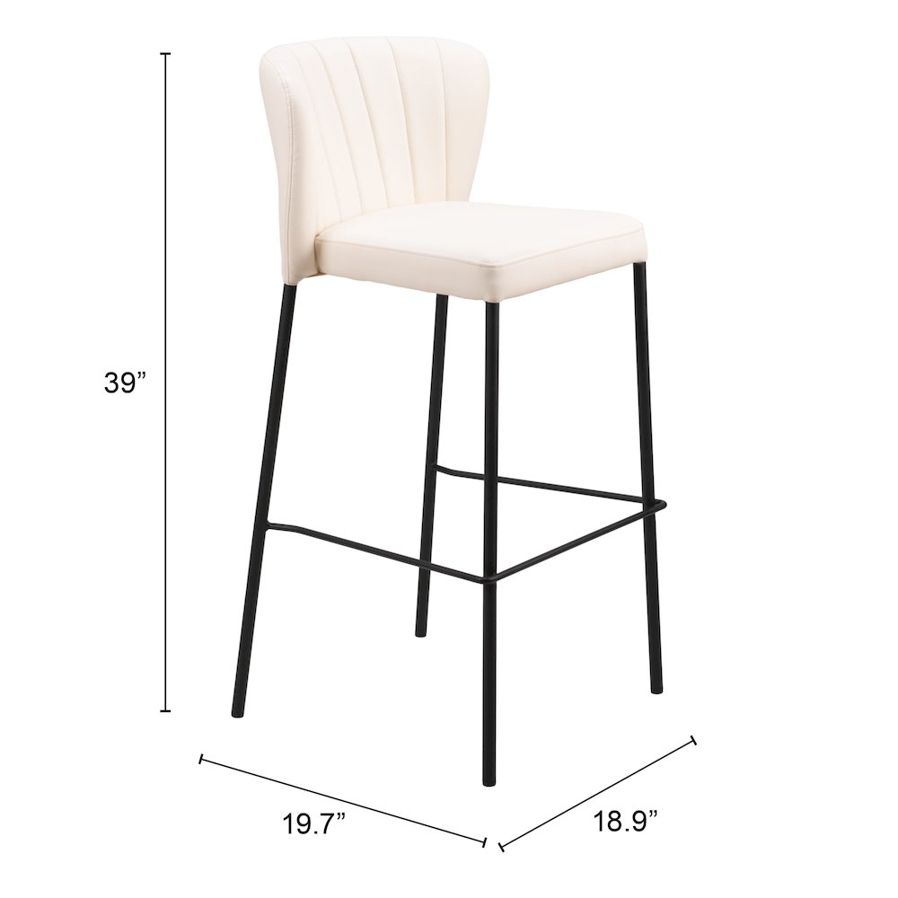 Linz Barstool (Set of 2) Cream. Picture 7