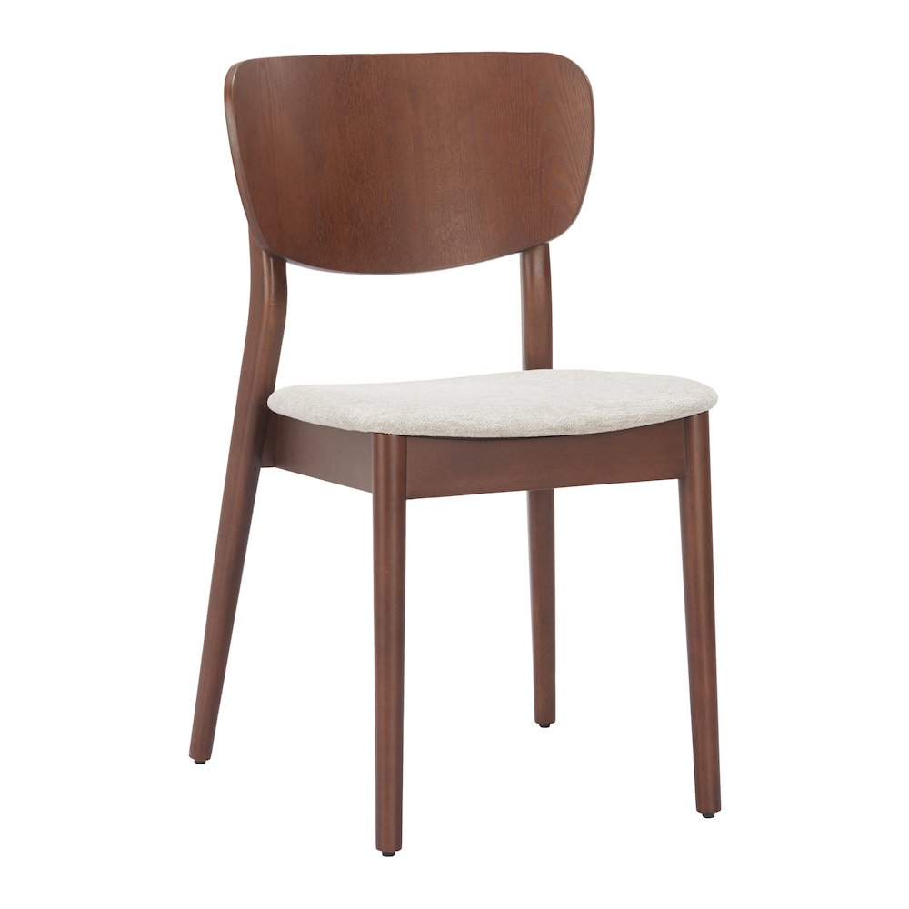 Kellua Dining Chair (Set of 2) Beige & Walnut. Picture 10