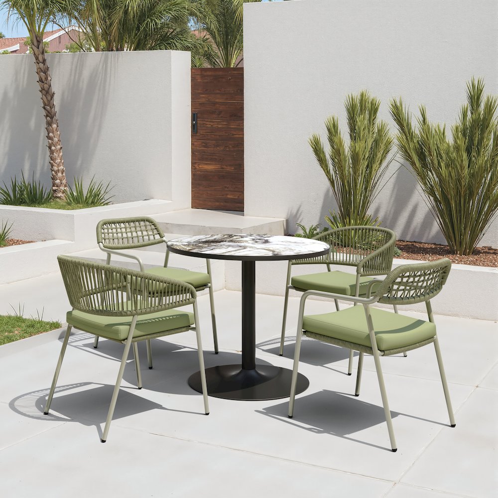 Batu Dining Table Gray & Black. Picture 2
