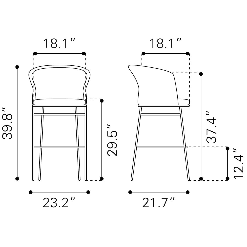 Freycinet Barstool (Set of 2) Black. Picture 11
