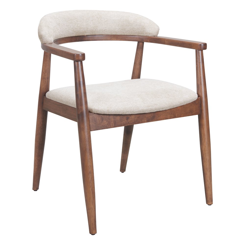 Goka Dining Chair Beige & Walnut. Picture 1