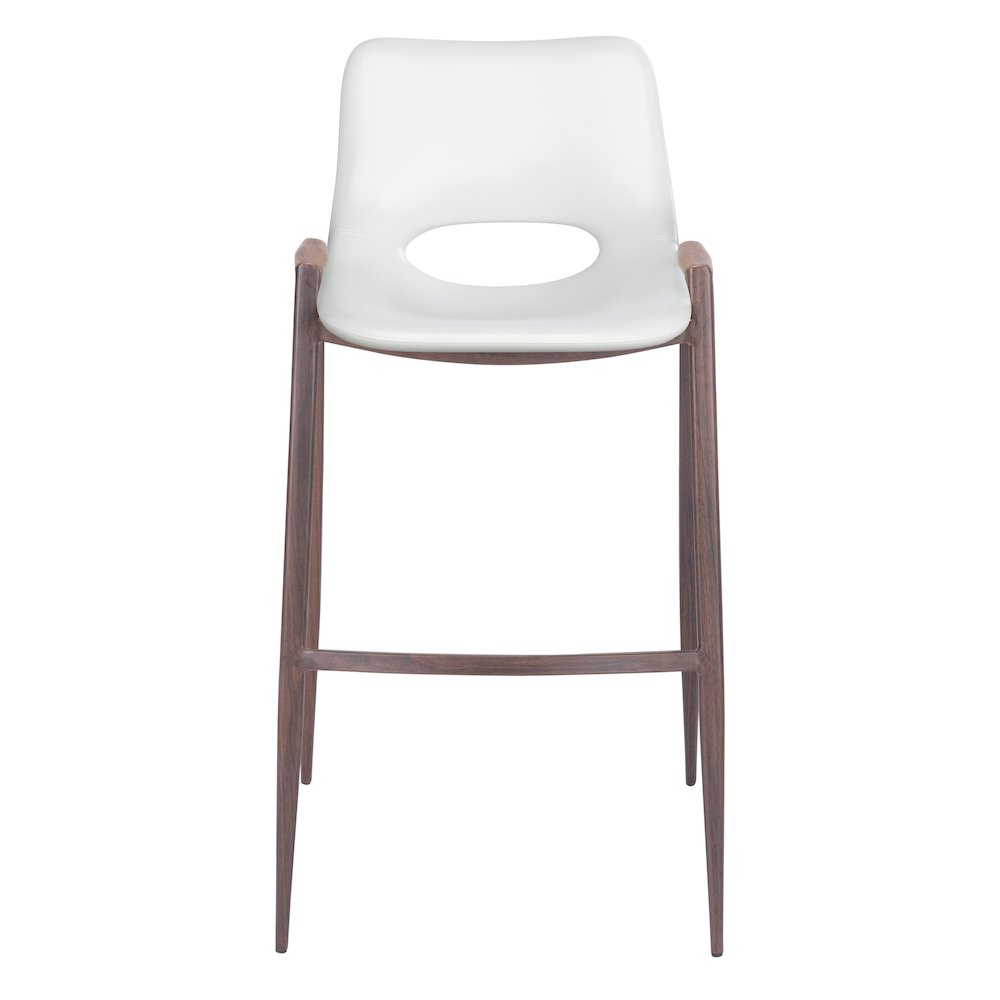 Desi Barstool (Set of 2) White & Walnut. Picture 3