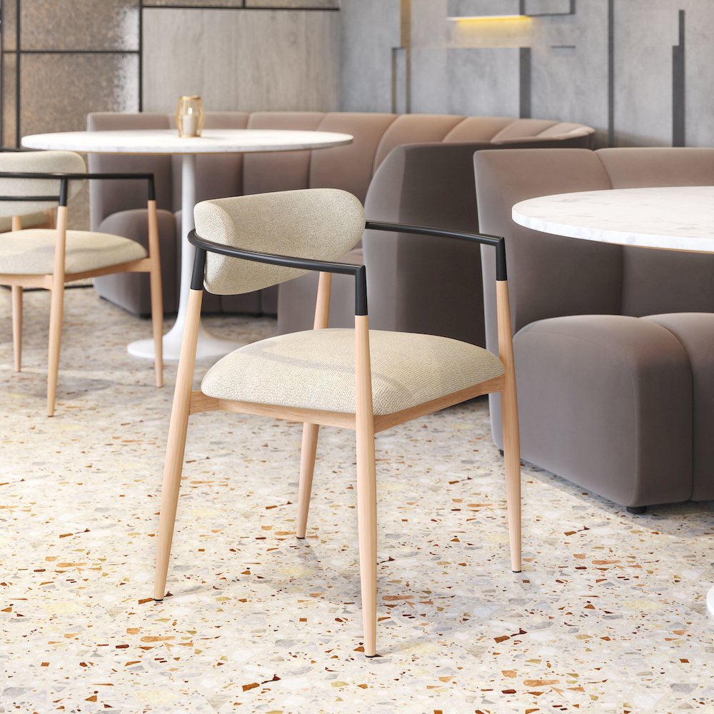 Equinox Dining Chair Oyster Gray & Natural. Picture 8