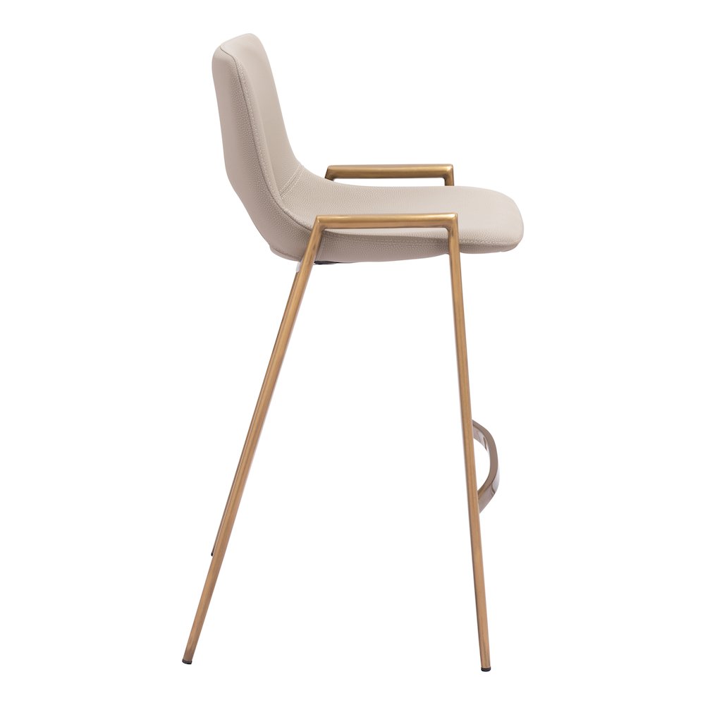Desi Counter Stool (Set of 2) Beige & Gold. Picture 2