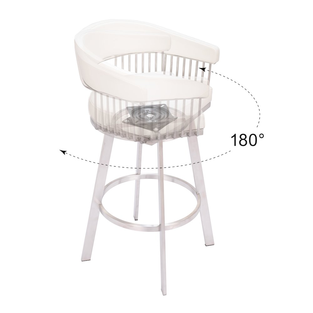 Bantry Swivel Barstool White. Picture 9