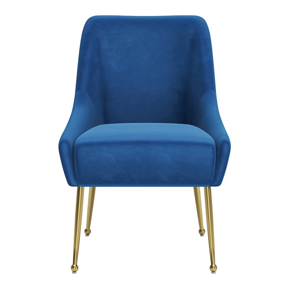Maxine Dining Chair Navy Blue & Gold. Picture 3