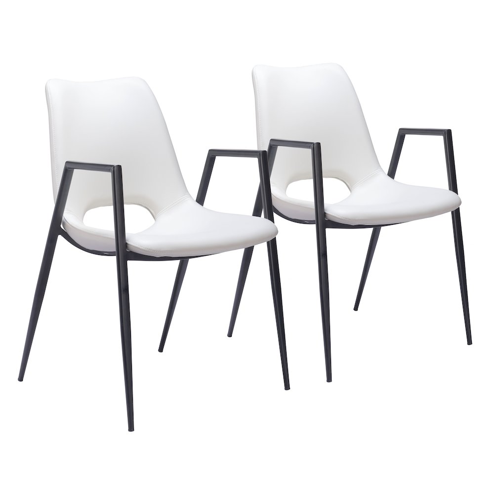 Desi Dining Chair (Set of 2) White. Picture 6
