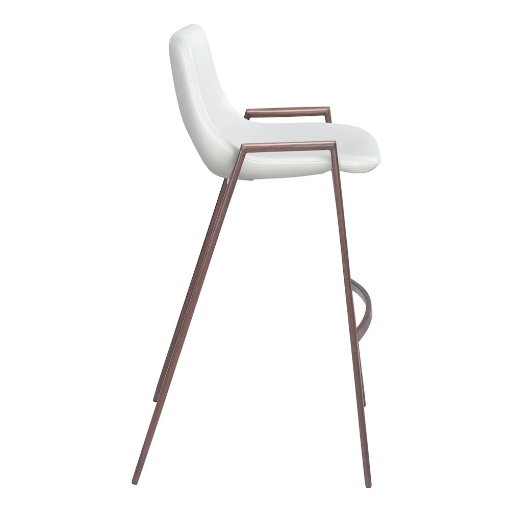 Desi Barstool (Set of 2) White & Walnut. Picture 2