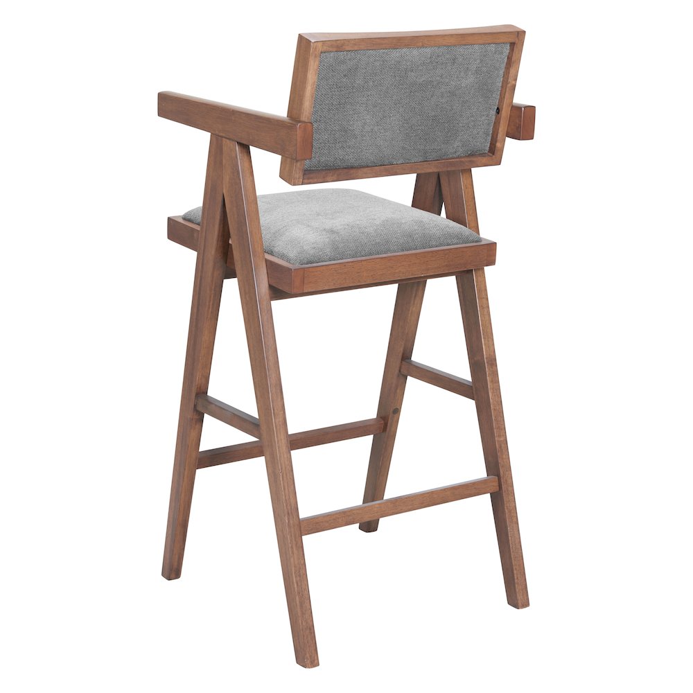 Delhi Barstool (Set of 2) Gray & Walnut. Picture 5